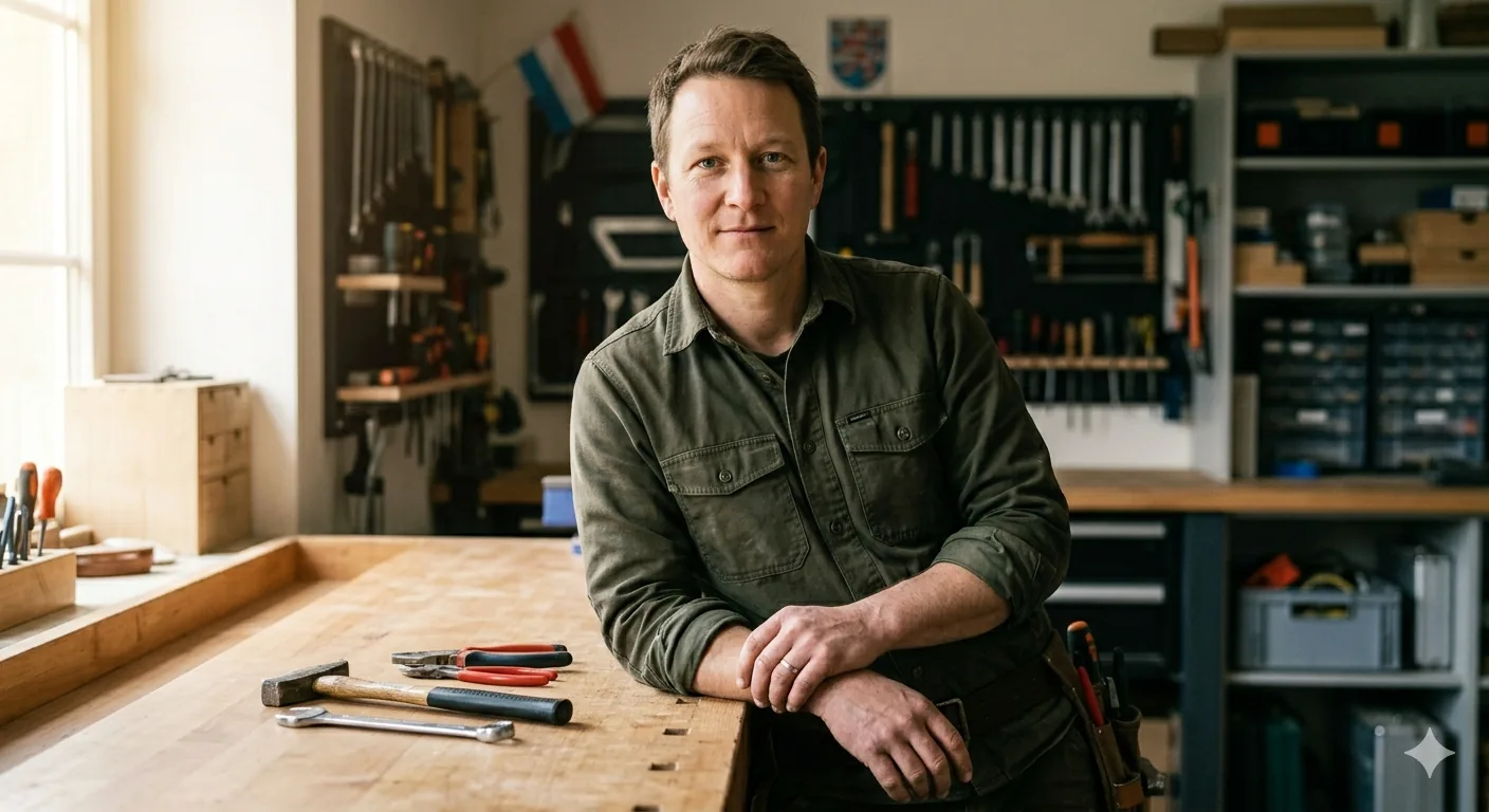 Portrait de l'artisan Handwierk dans son atelier